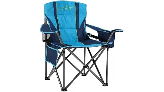 The image shows a collection of comfortable, sturdy lawn chairs designed for larger individuals, perfect for outdoor relaxation.